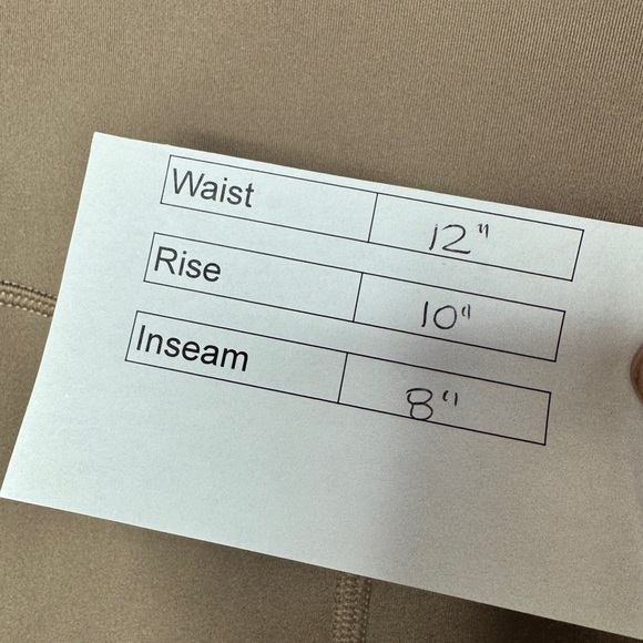 Girlfriend Collective High Waisted Biker Shorts Tan - Picture 8 of 9